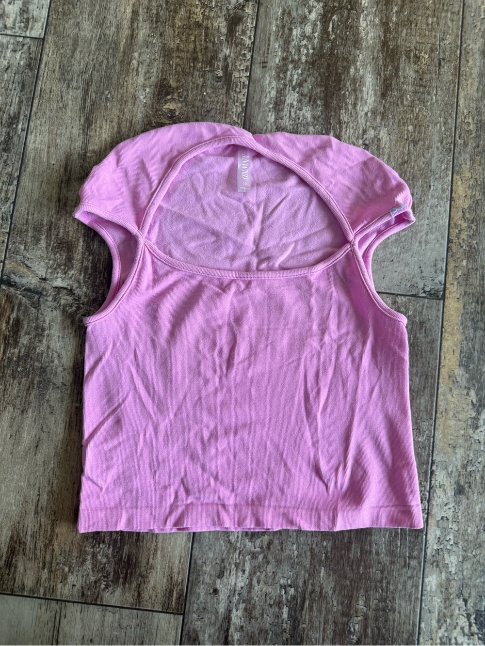 2 for $20 sale: ANWND pink ribbed crop top cap sleeve t-shirt